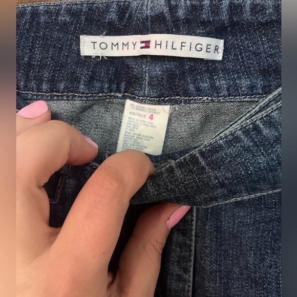 Vintage Y2K Tommy Hilfiger high rise flare belted denim size 4 - Picture 5 of 9